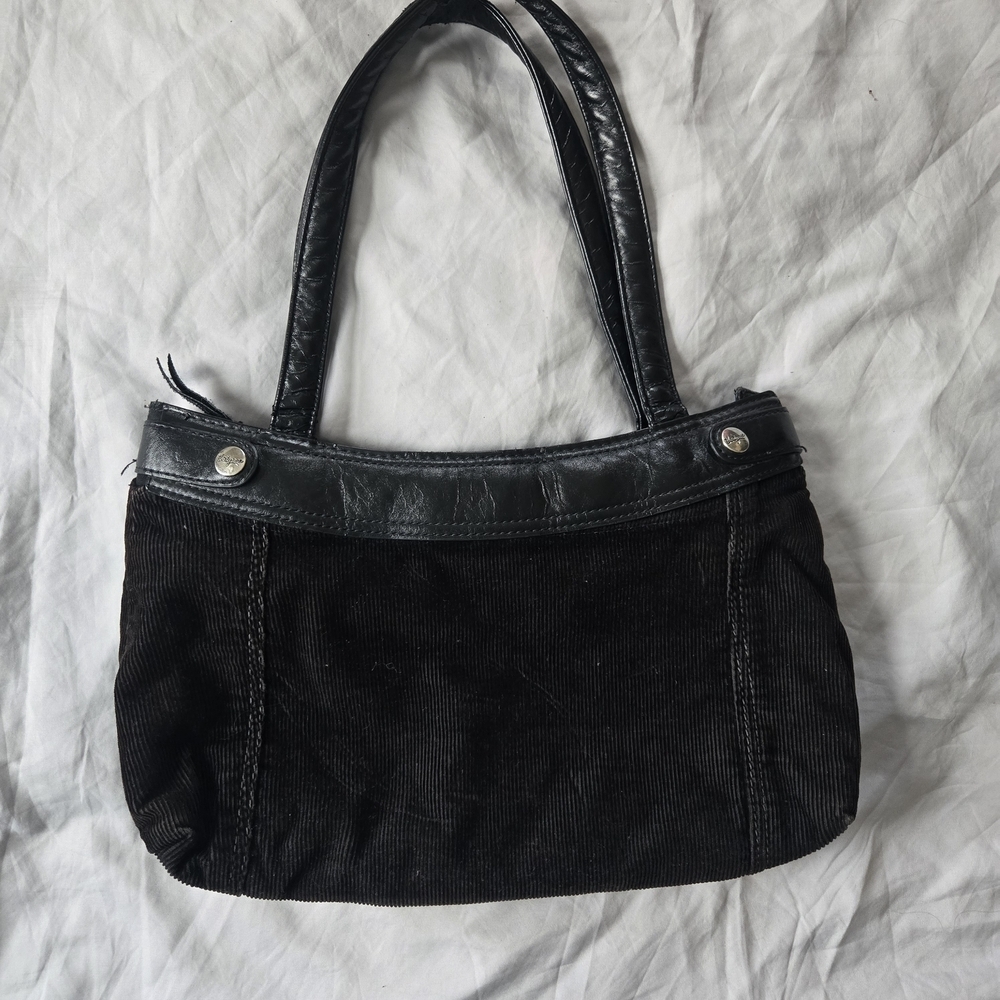 Nostalgic Y2K Thirty-One Black Corduroy Bag with "L"  Monogram - Picture 6 of 11